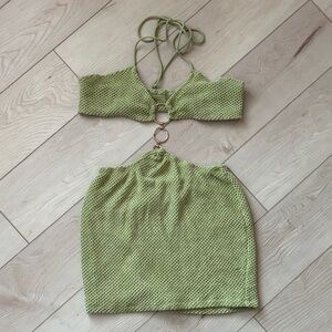 Green Crochet Two-Piece Set